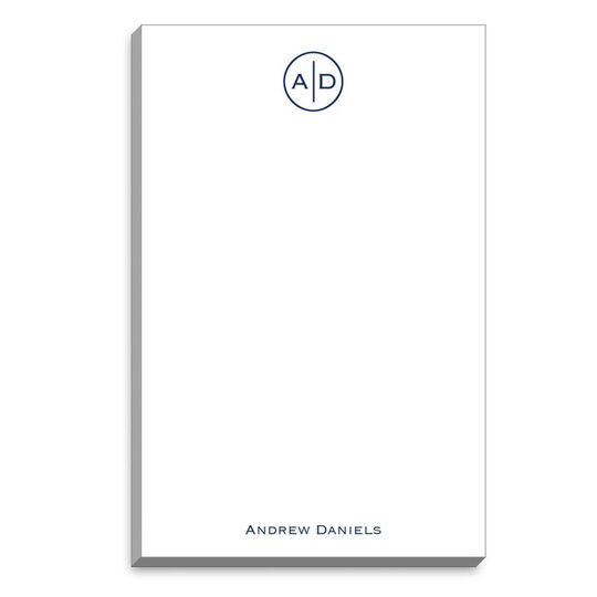 Navy Circle Initials Notepads